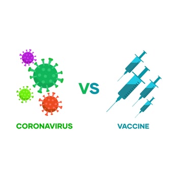 COVID-19 vaccine, illustration of vaccine fight the viruses vector