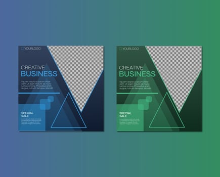 Social media banner template in geometrical style vector