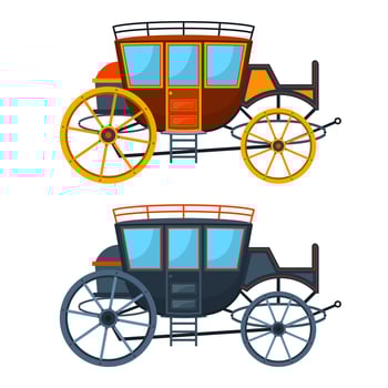 Retro carriages isolated vector