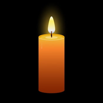 Stylish yellow candle  vector