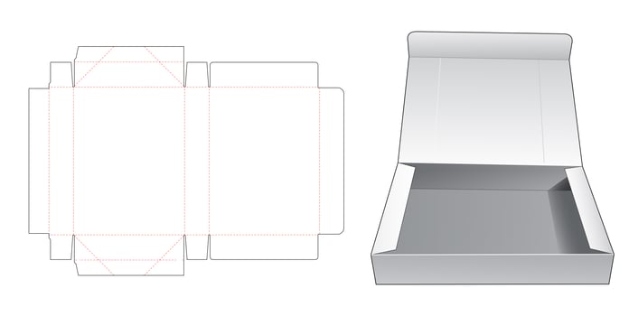 1 piece folding box vector