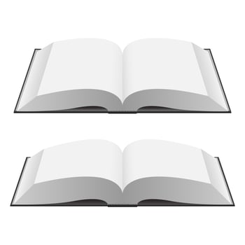 Opened book mockup vector