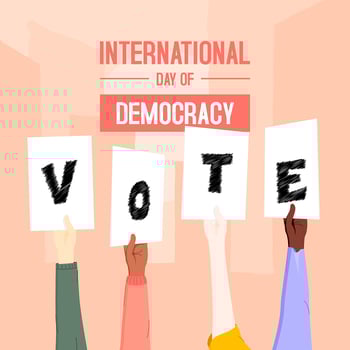 Day of democracy voting poster design  vector