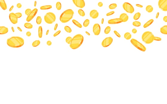 Gold coins explosion  vector