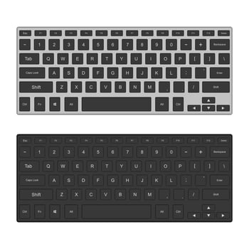 Two desktop keyboards isolated vector