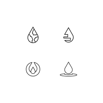 Water drop pictogram icon set vector