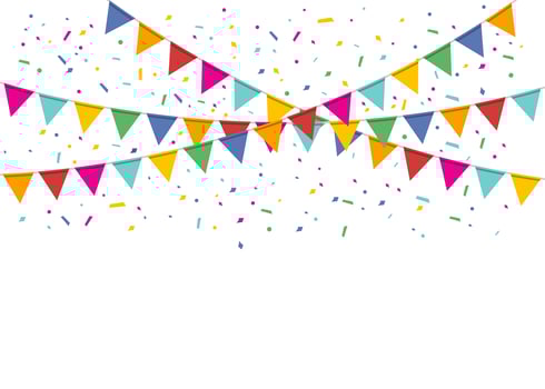 Festive flags isolated  vector