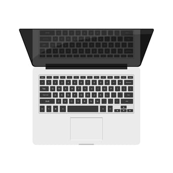 Top view of a laptop isolated  vector