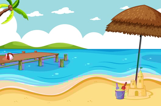 Tropical beach and sand beach  vector