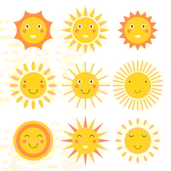 Smiling sun cartoon  vector