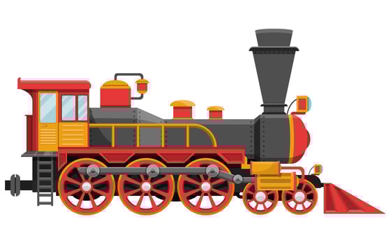 Vintage locomotive isolated  vector