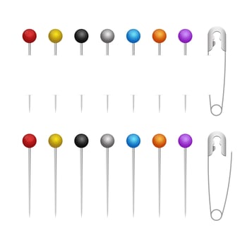 Sewing needles and pins  vector