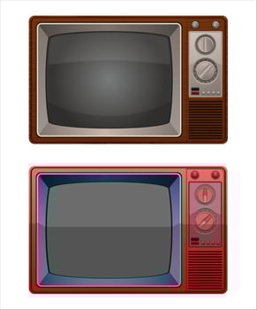 Vintage old television  vector