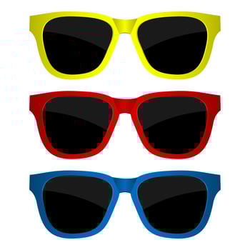Set of sunglasses isolated vector