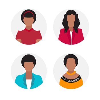 Women Faceless Avatar Set vector