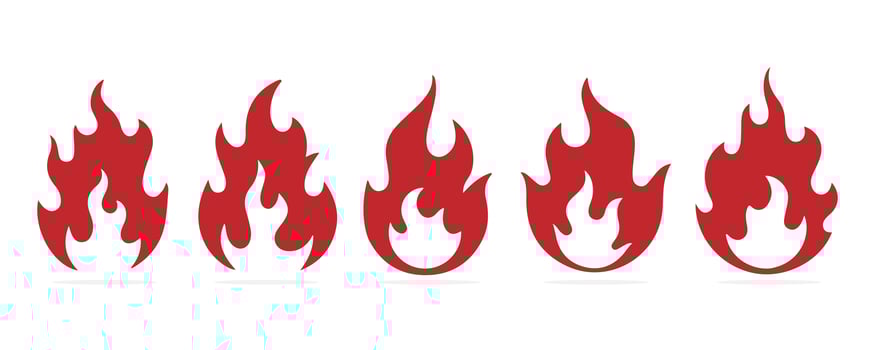 Flames icons set vector