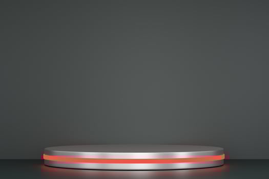 3D silver cylinder podium background  photo