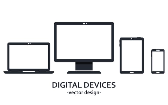 Digital devices isolated vector