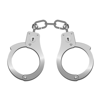 Handcuffs isolated on white vector