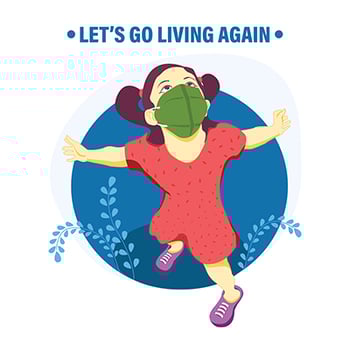 Let's Go Living Again New Normal Concept vector