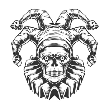 Fron view of joker skull vector