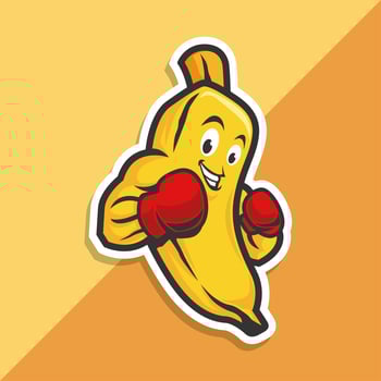Boxing banana fruit character vector