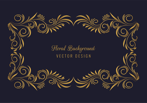 Elegant decorative golden floral frame vector
