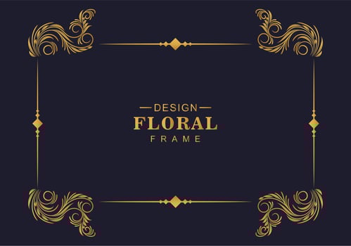 Ornamental floral frame decoration border vector