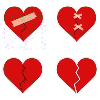Broken heart set  vector