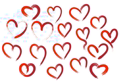 Set of different red hearts vector