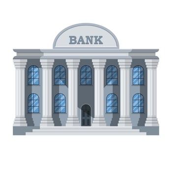 Stylish bank building isolated on white background vector
