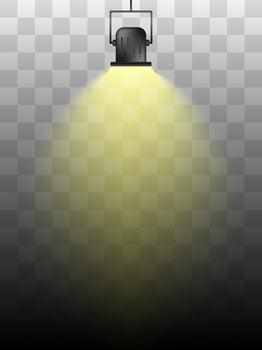 Bright yellow spotlight on checkered pattern vector