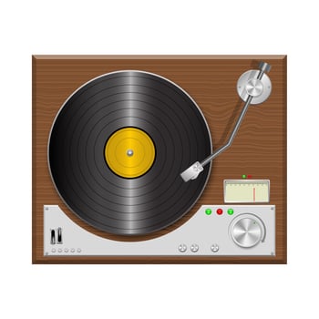 Vintage record player  vector