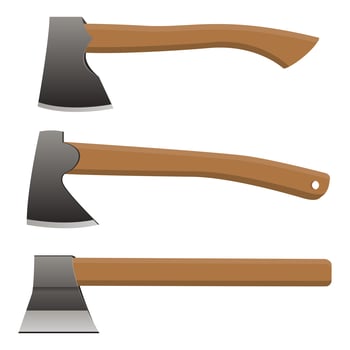 Wooden axe isolated on white background vector
