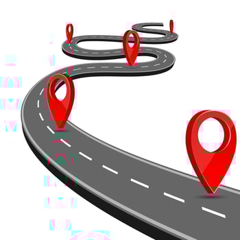 Path road with pin map navigation vector