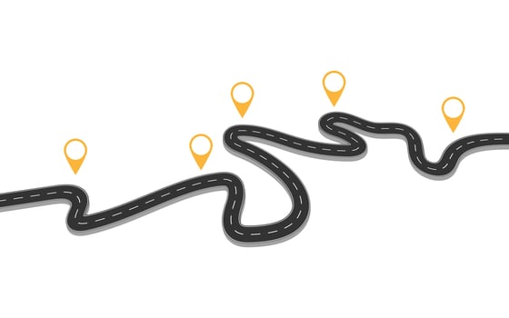 Path road with pin map navigation vector