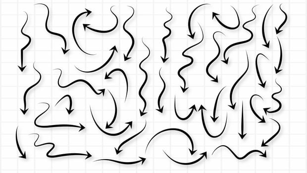 Hand drawn stylish arrows vector
