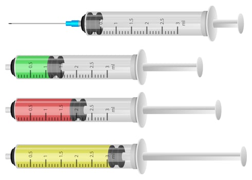 Realistic syringe isolated on white background vector