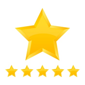 Golden stars isolated on white background vector