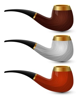 Stylish smoking pipe  vector