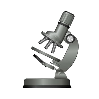 Modern microscope isolated on white background vector