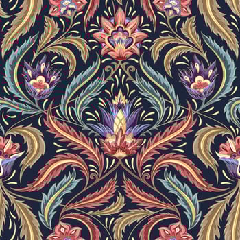 Colorful Victorian Floral Decorative Pattern vector