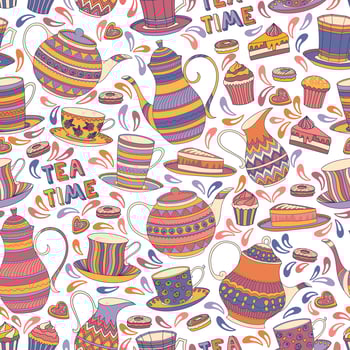 Tea Time Pattern vector