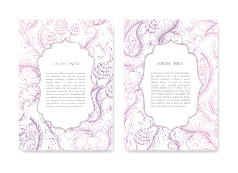 Set of Ornamental Wedding Cards vector