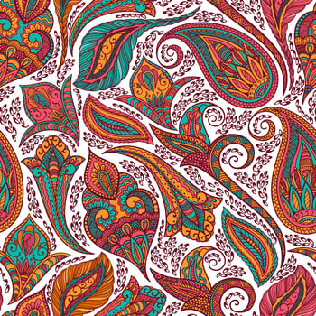 Tribal Paisley Colorful Pattern vector