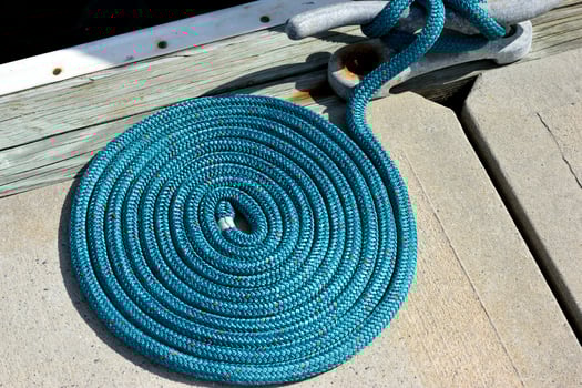Mooring and blue rope photo
