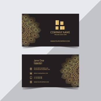 Gold Mandala Business Card Template vector