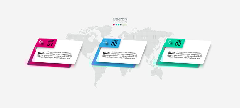 Modern rectangle infographic design template vector