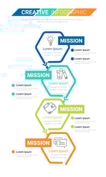 Colorful mission infographic template vector