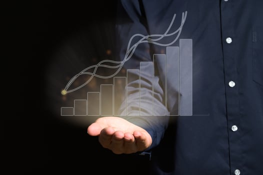 Digital bar graph showing growth photo